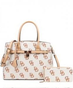 2 in 1 DD Classic Satchel Wallet Set DD6794W WHITE